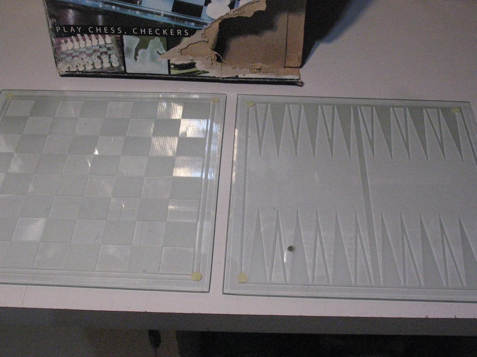 3 in 1 Glass Chess/Backgammon/and Checkers Game image indicator(2)