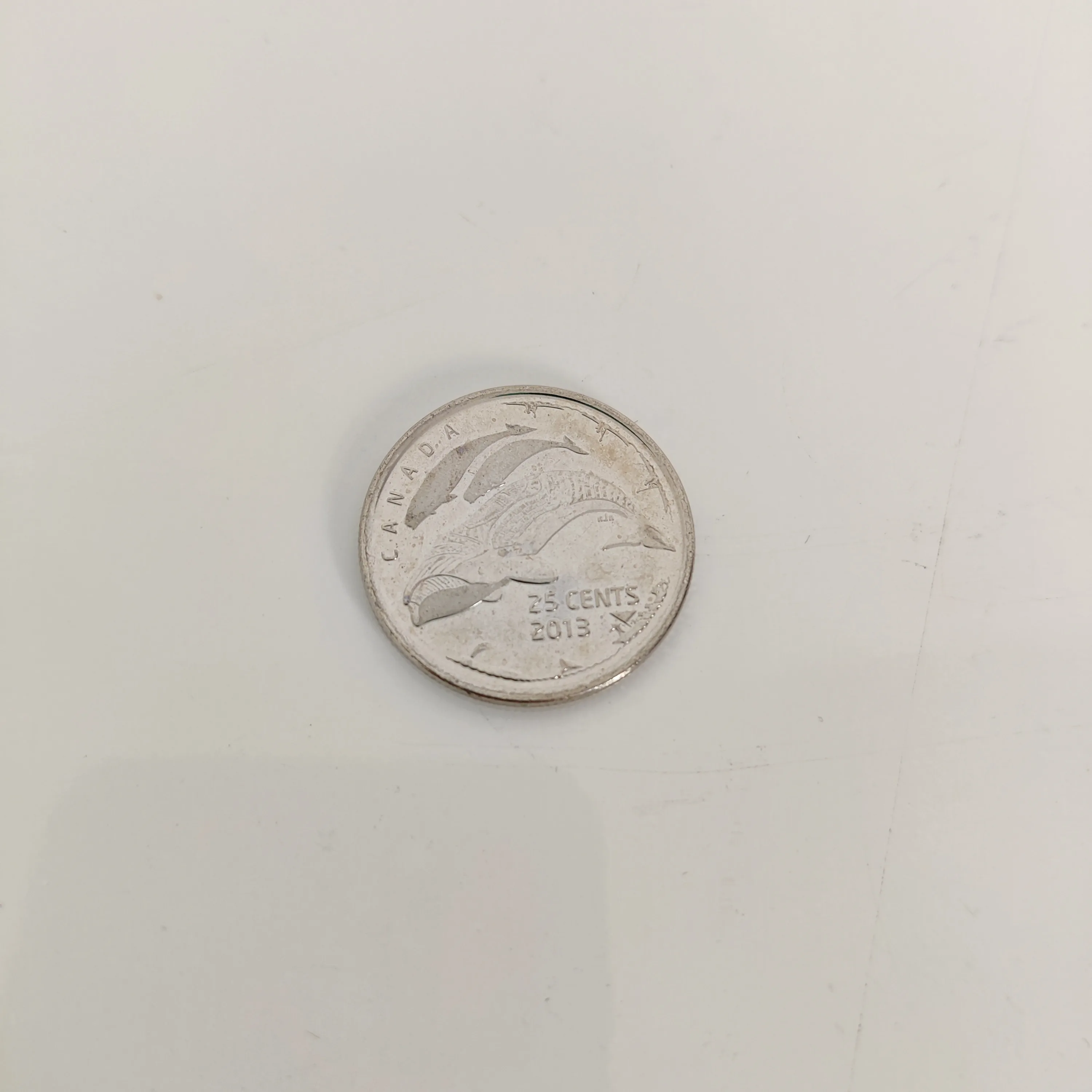 Canada 25 Cents 2013 Life in the North Whales thumbnail
