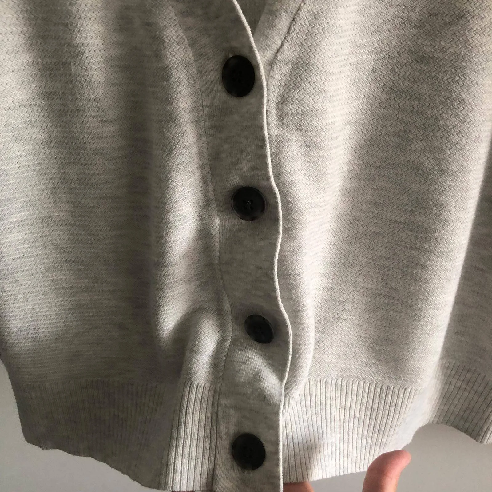 Light Grey Knitted Short-Sleeve Cardigan/Blouse / Size Medium image indicator(6)