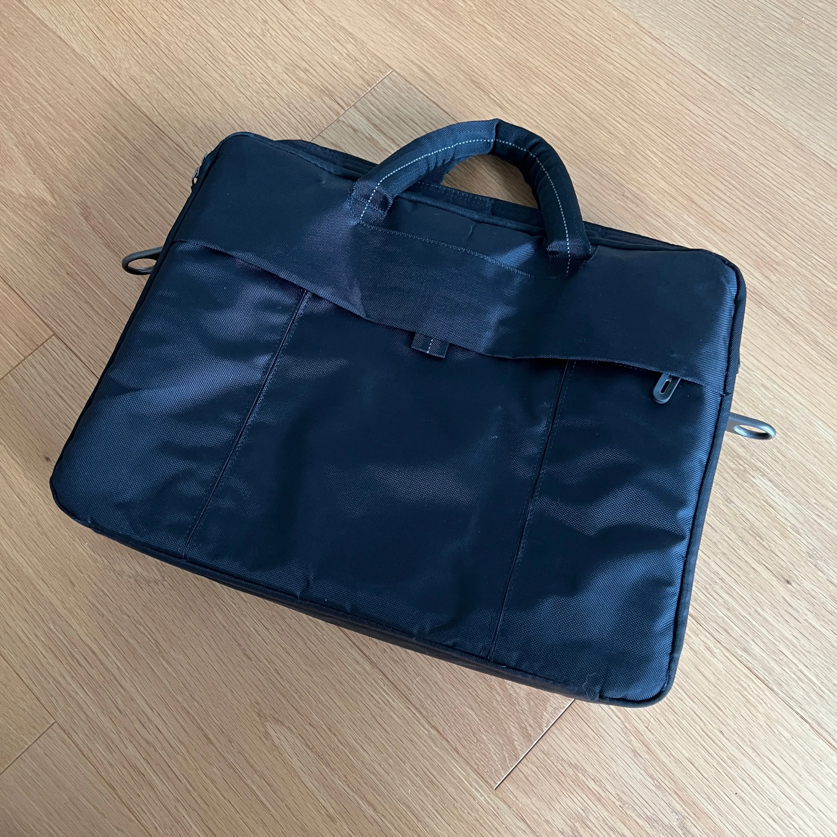 DELL Black Nylon 3 Compartment Laptop Briefcase Bag thumbnail