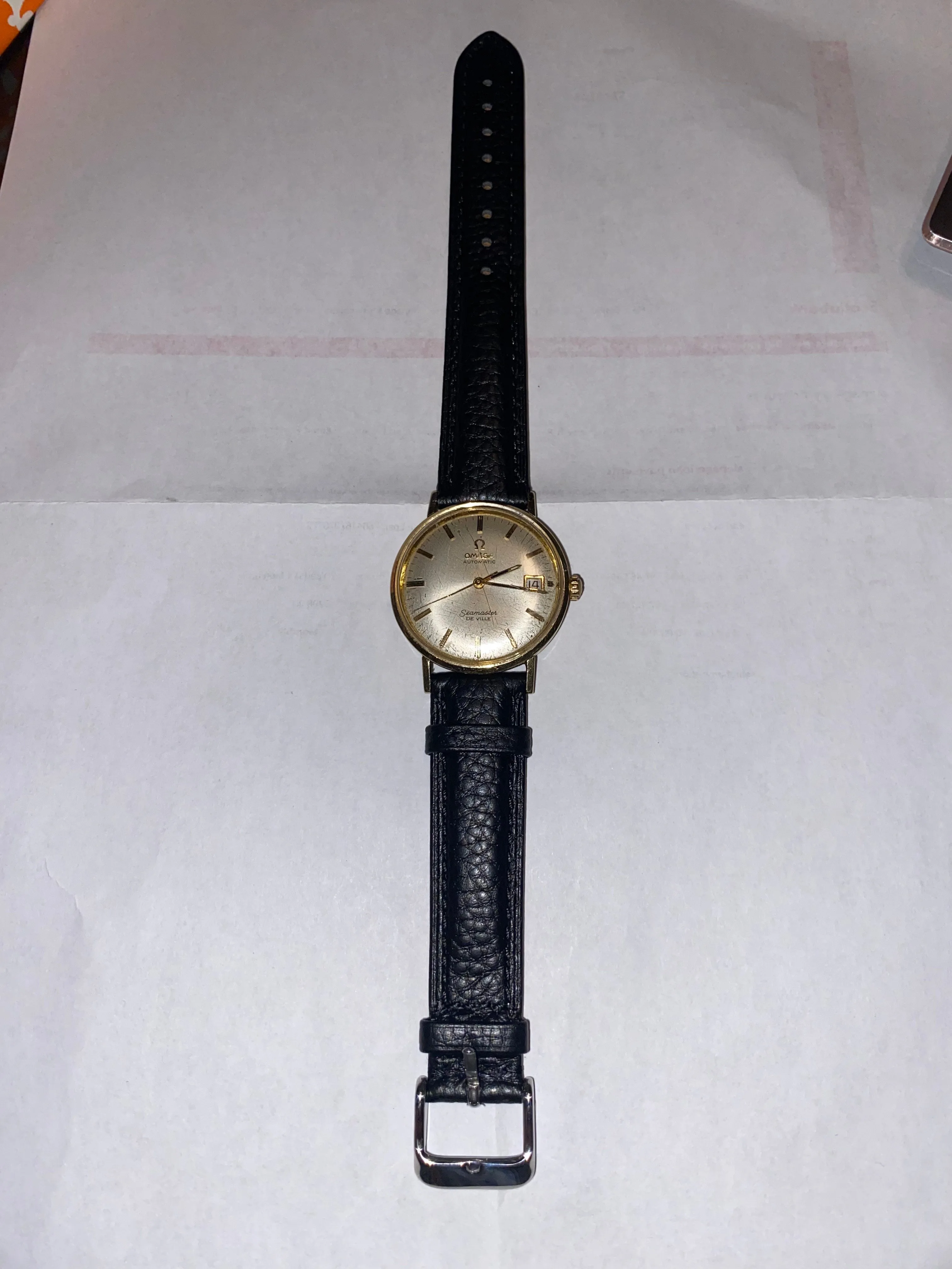 Omega 14K Gold Watch - 1970's vintage, working, leather strap image indicator(6)
