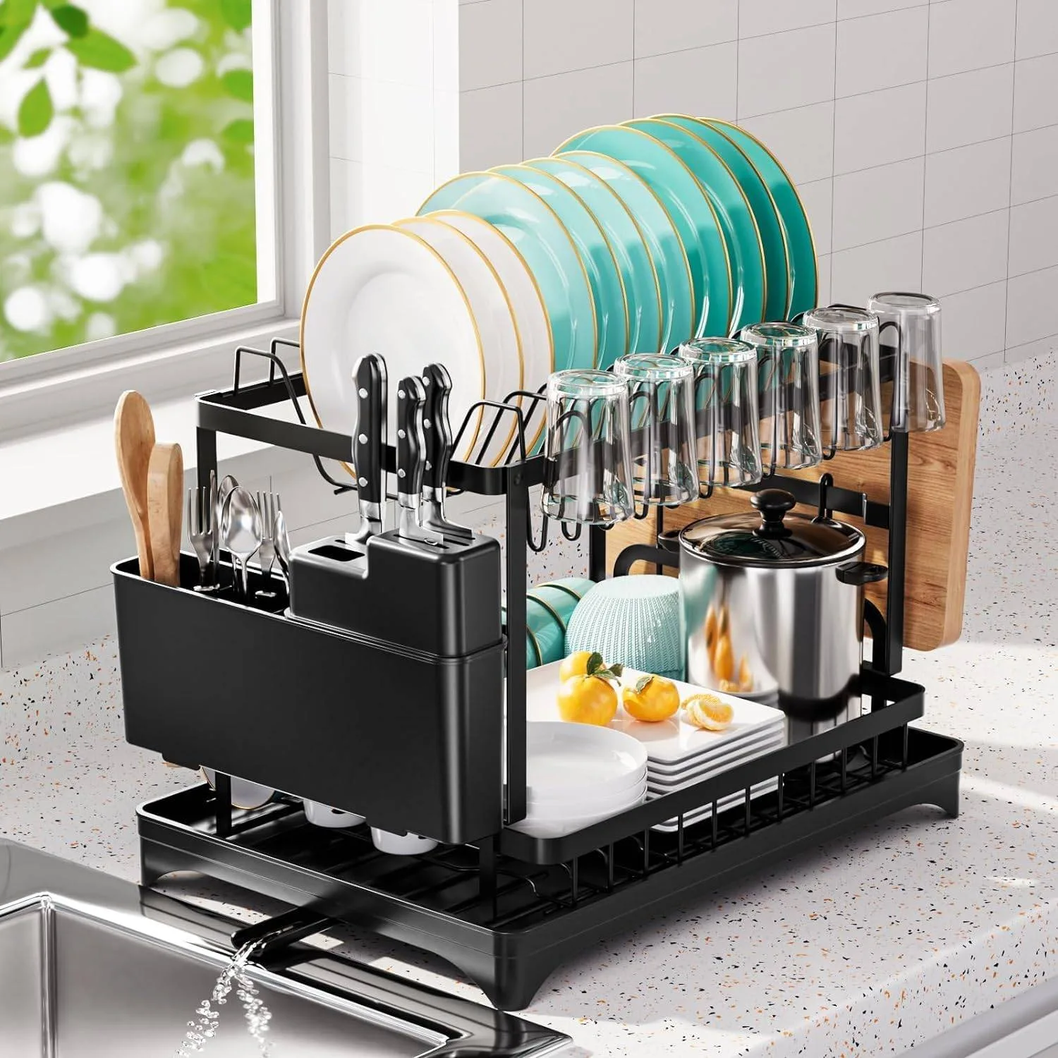 New 2-Tier Dish Drying Rack thumbnail