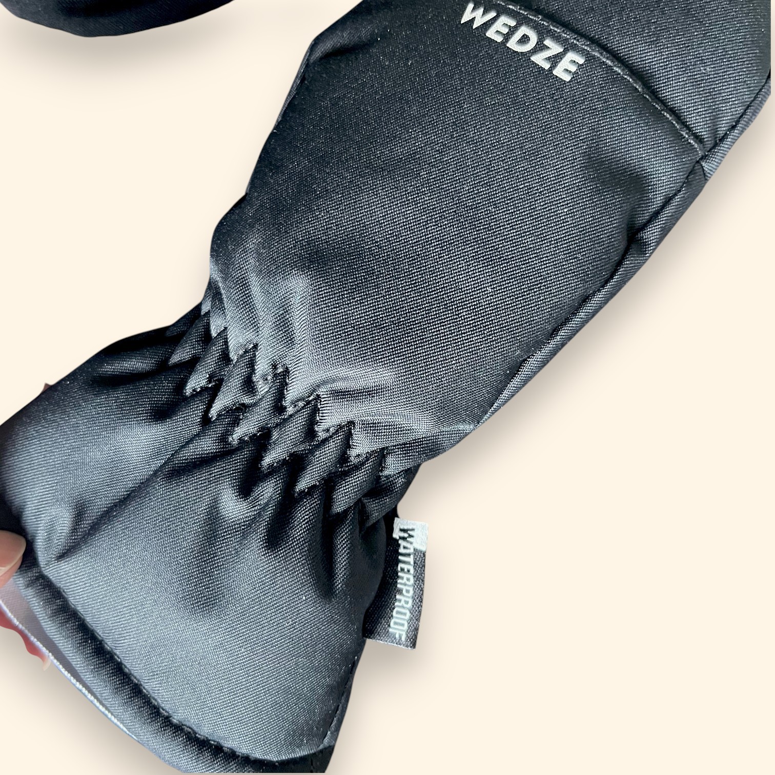Wedze Kids Black Mittens | Waterproof Winter Gloves | Size Small - photo 5