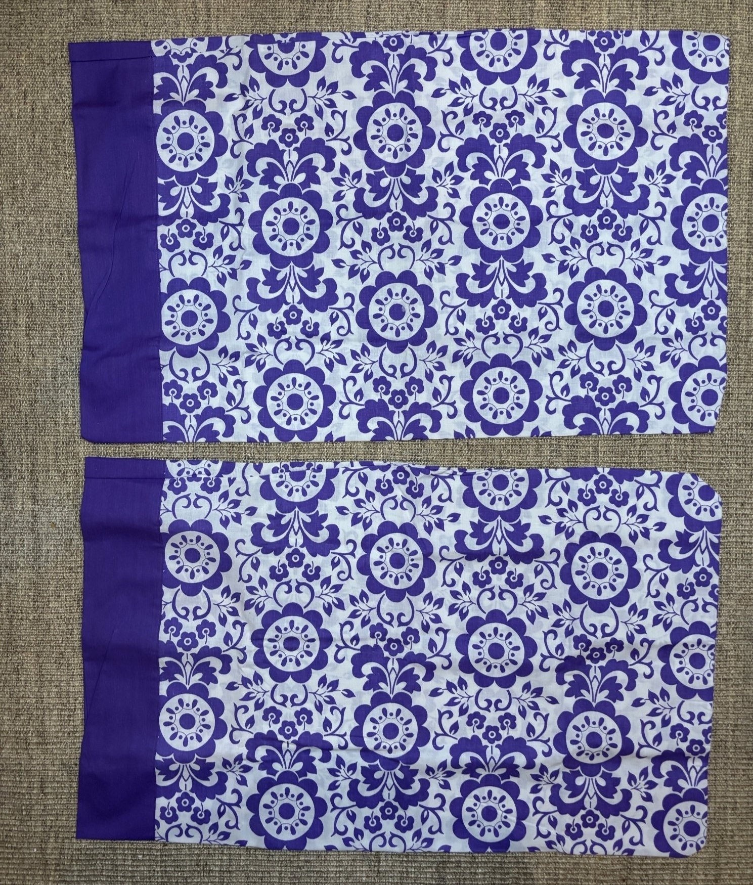 Sears Canada Purple Paisley Vintage Queen Size Pillowcases