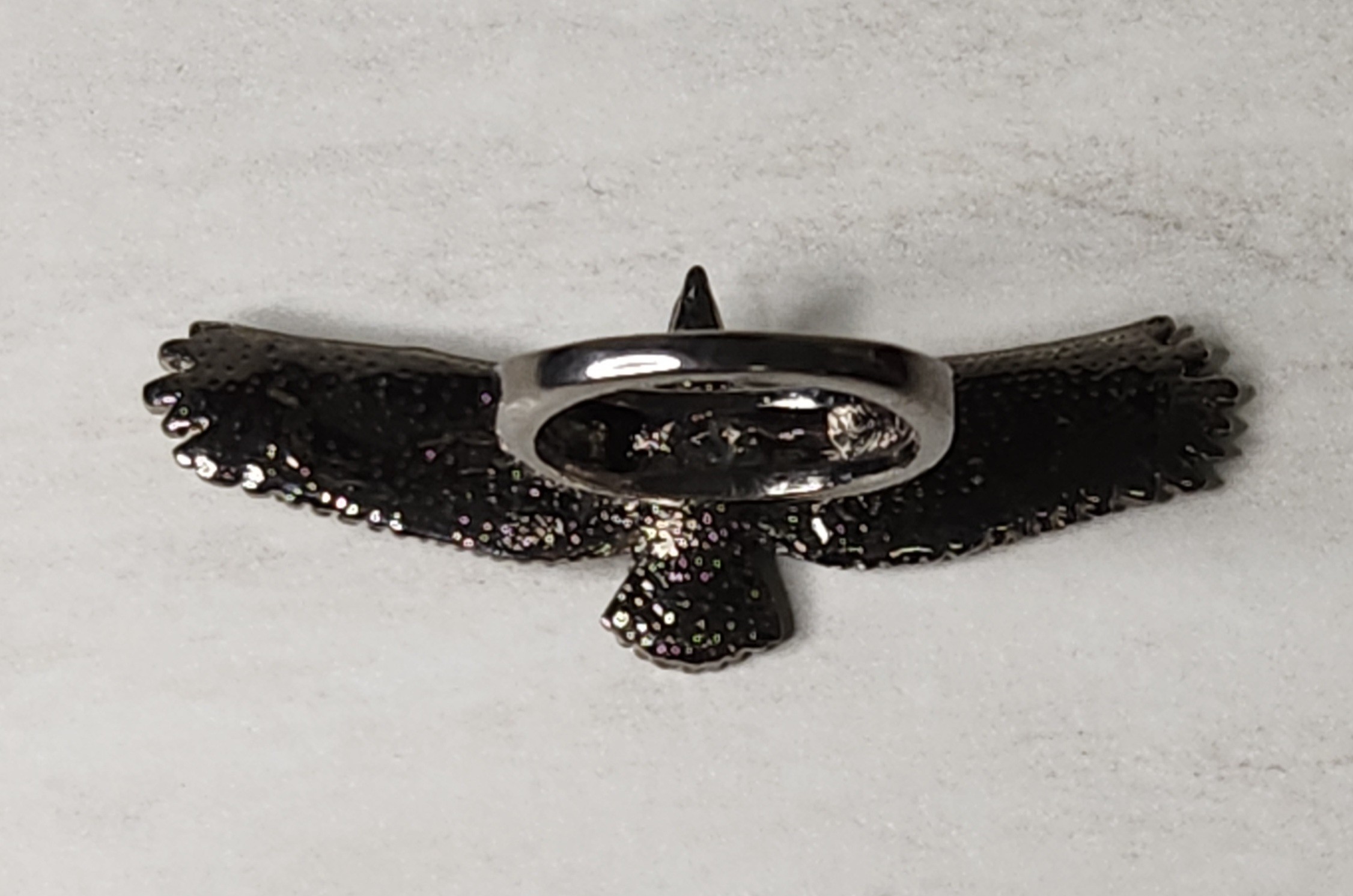 Austrian Crystal & Stainless Steel Hand Crafted Eagle Ring - photo 2