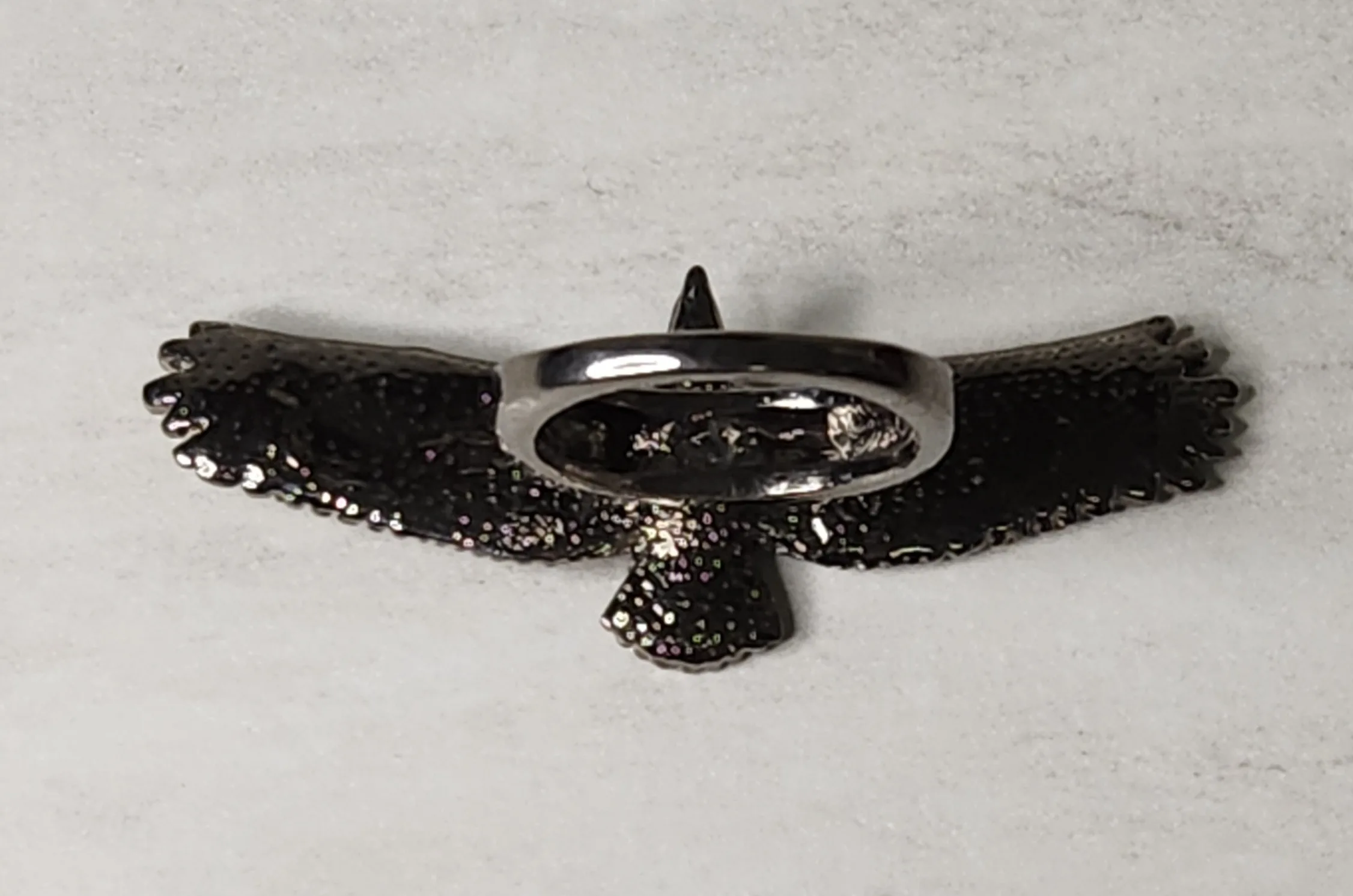 Austrian Crystal & Stainless Steel Hand Crafted Eagle Ring image indicator(2)