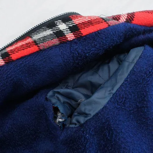 Vintage Red Plaid Zip Flannel Jacket Fleece Lined - M image indicator(4)