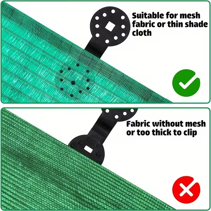 100pcs Heavy Duty Shade Cloth Lock Grip Clips - Reusable Black image indicator(4)