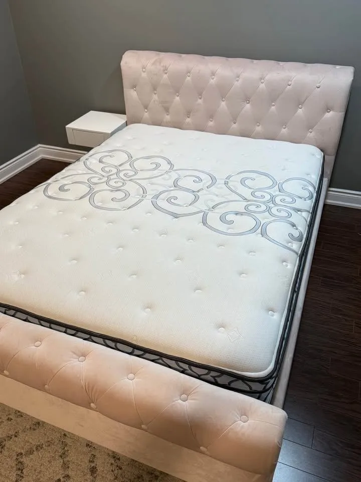 Queen Bed Frame - Pink Suede image indicator(2)