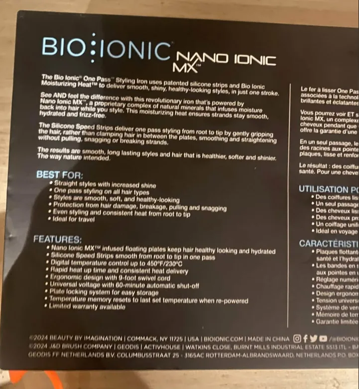 Bio Ionic Nano Ionic MX Onepass Styling Iron 1” image indicator(2)