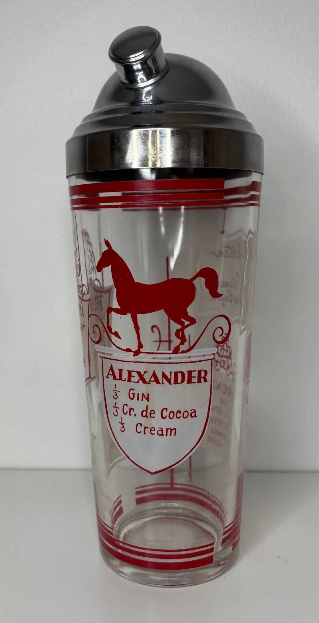 Animal Theme Vintage Glass Cocktail Shaker thumbnail