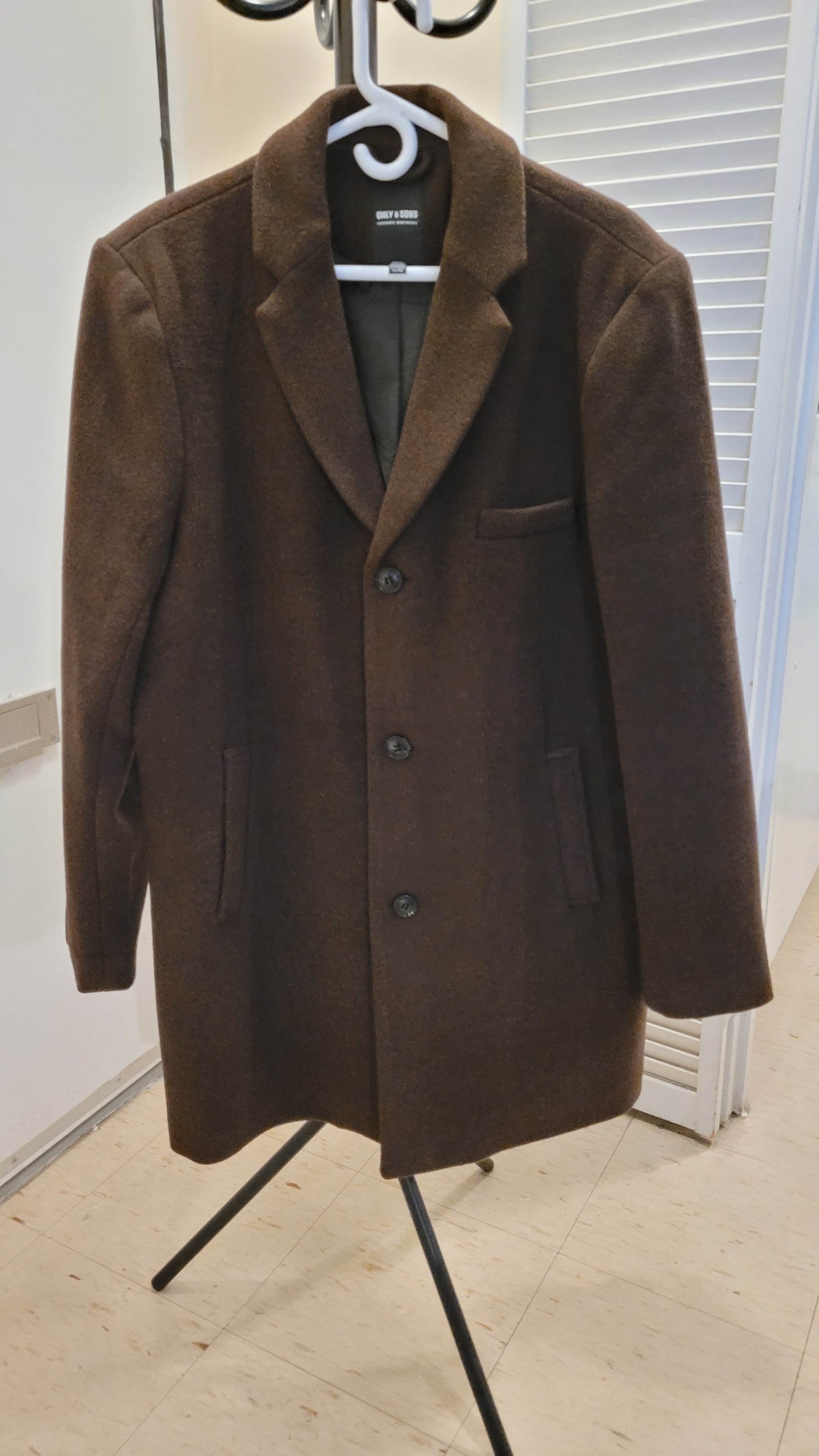 Only & Sons long winter coat size XL dark brown - photo 2