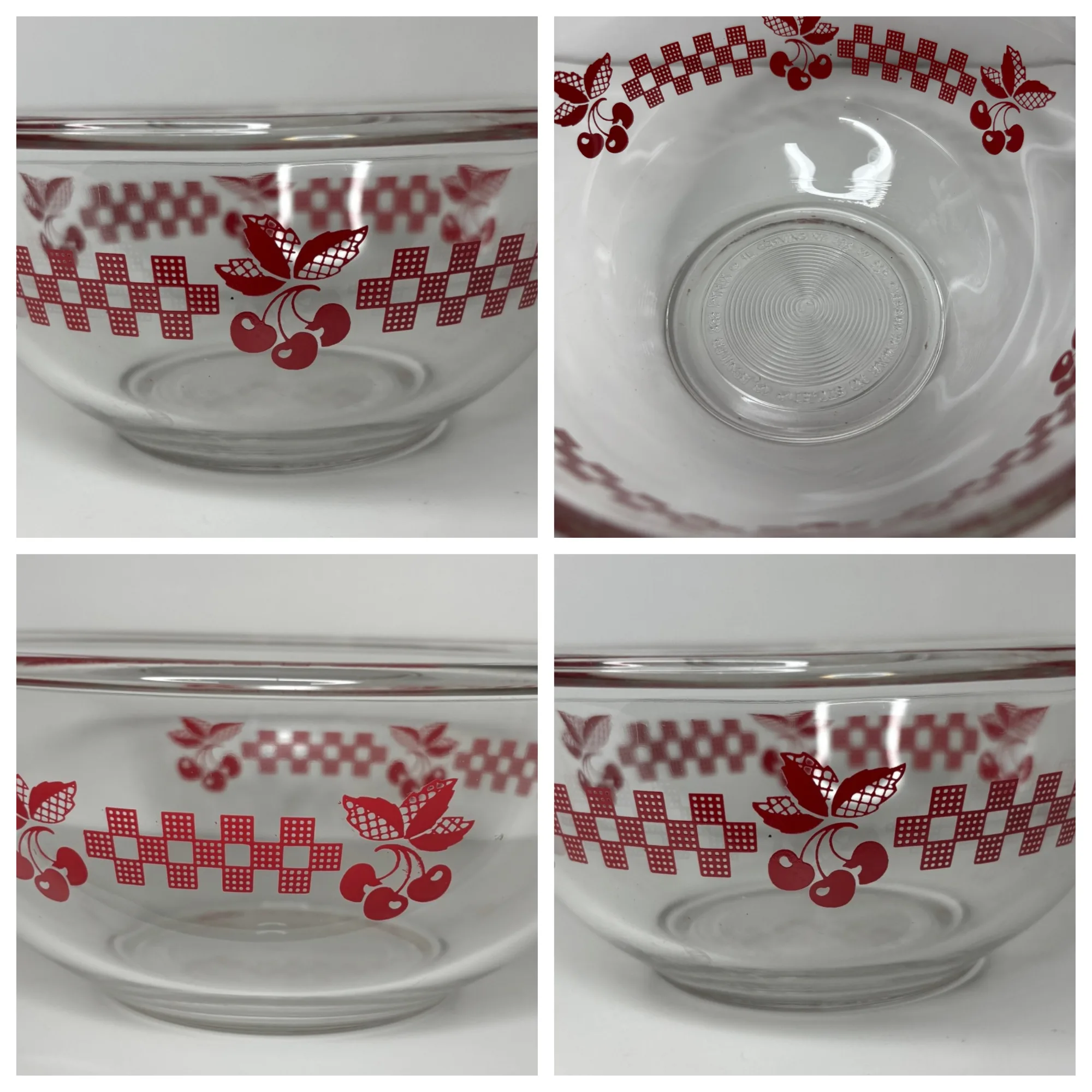 Pyrex Cherry Design Glass Nesting Mixing Bowls thumbnail