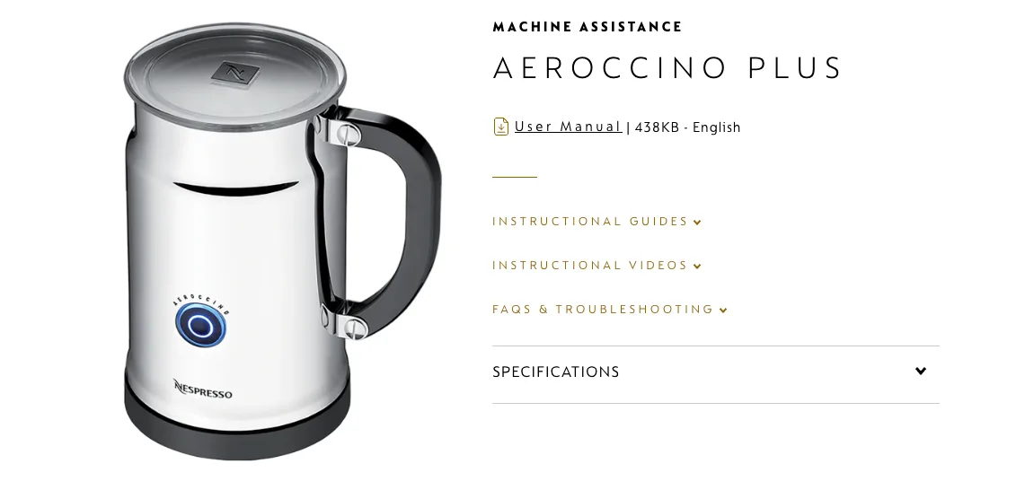 Nespresso Aeroccino Plus Milk Frother — Stainless, Hot & Cold image indicator(3)