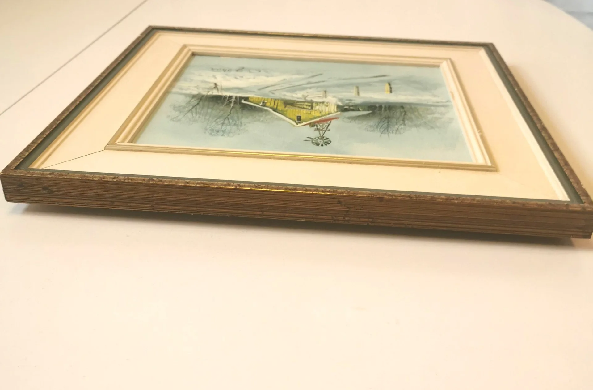 Vintage C. Gibbon Oil Painting Winter Barn Snow Scene on Farm image indicator(8)