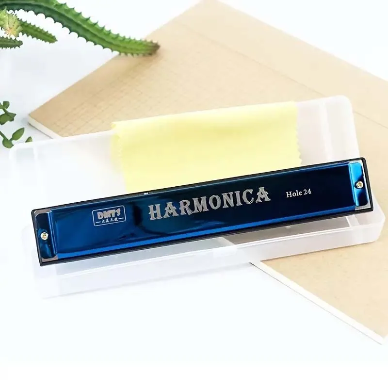 24-Hole Harmonica for Beginners Brand New Black, Red, Blue, Gold image indicator(4)