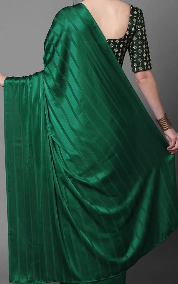 Green Striped Leheriya Saree – Traditional Tie-Dye Elegance - photo 3