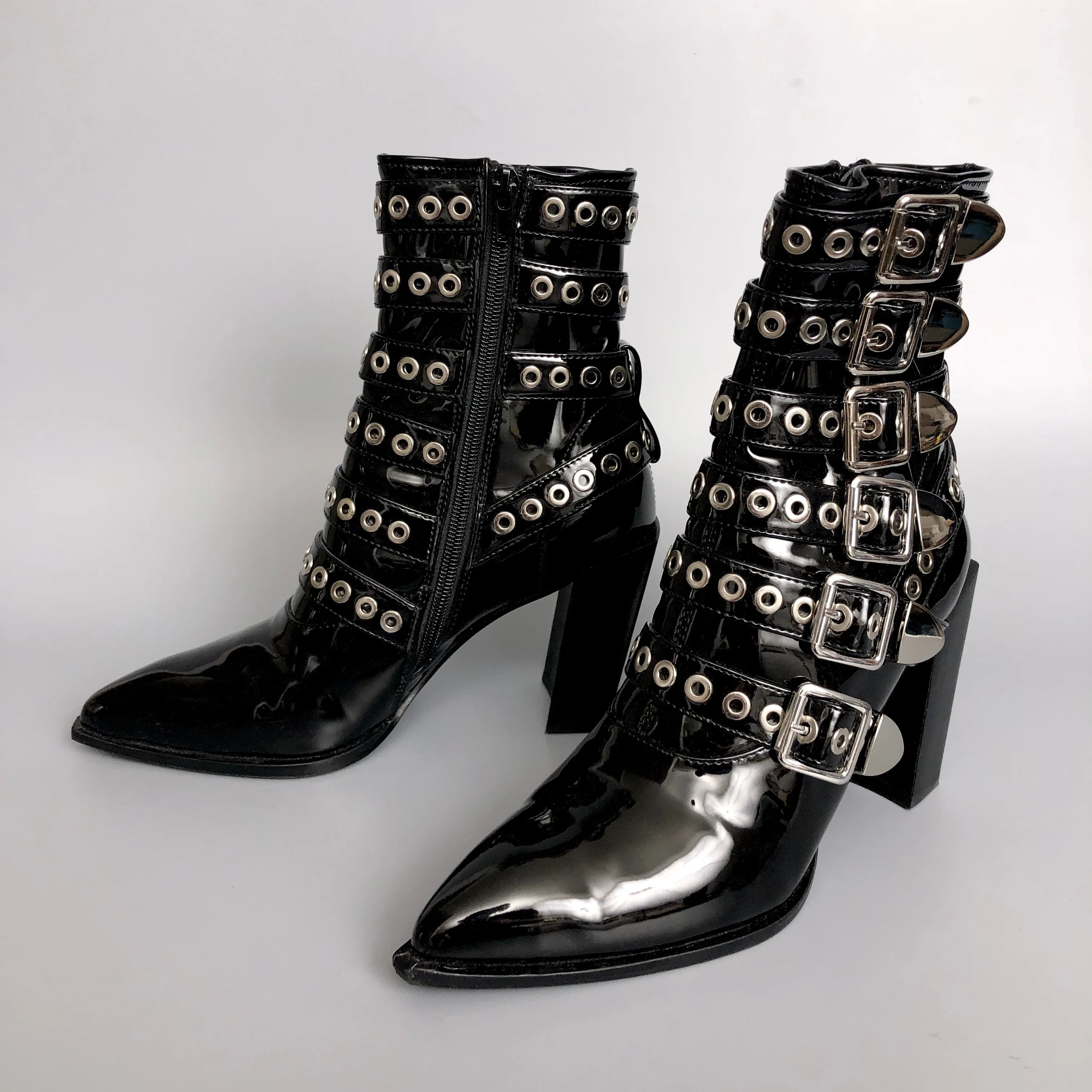 MSRP $295! B2 Faux Patent Leather Ankle Boots image indicator(2)