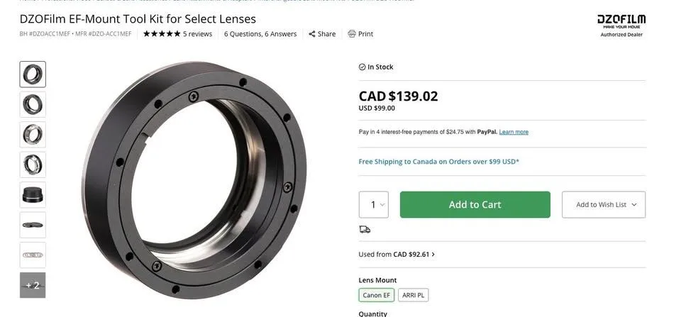 DZOFilm EF-Mount Tool Kit image indicator(2)