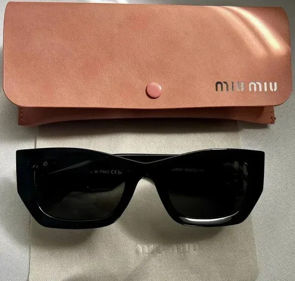 Miu Miu 09WS 1AB5S0 Black Gray Cat-Eye Women's Sunglasses 53mm image indicator(7)