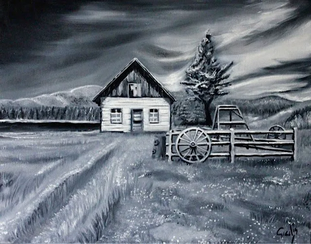 $10 off Countryside Quebec Original Painting/Art(20x16 Inches)