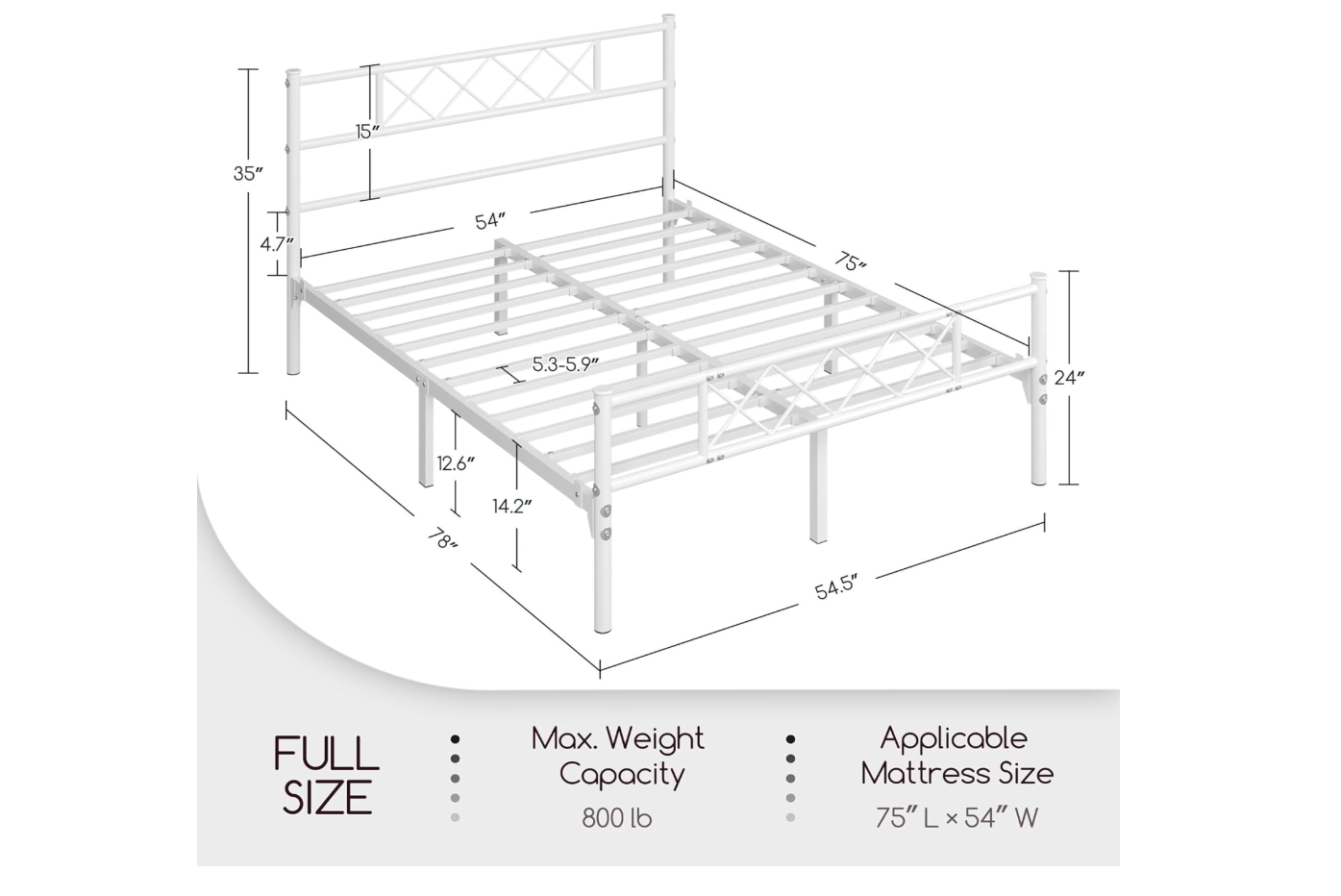 MOVE-OUT SALE - Full/Double Bed Frame + Gel Memory Foam Mattress - photo 4