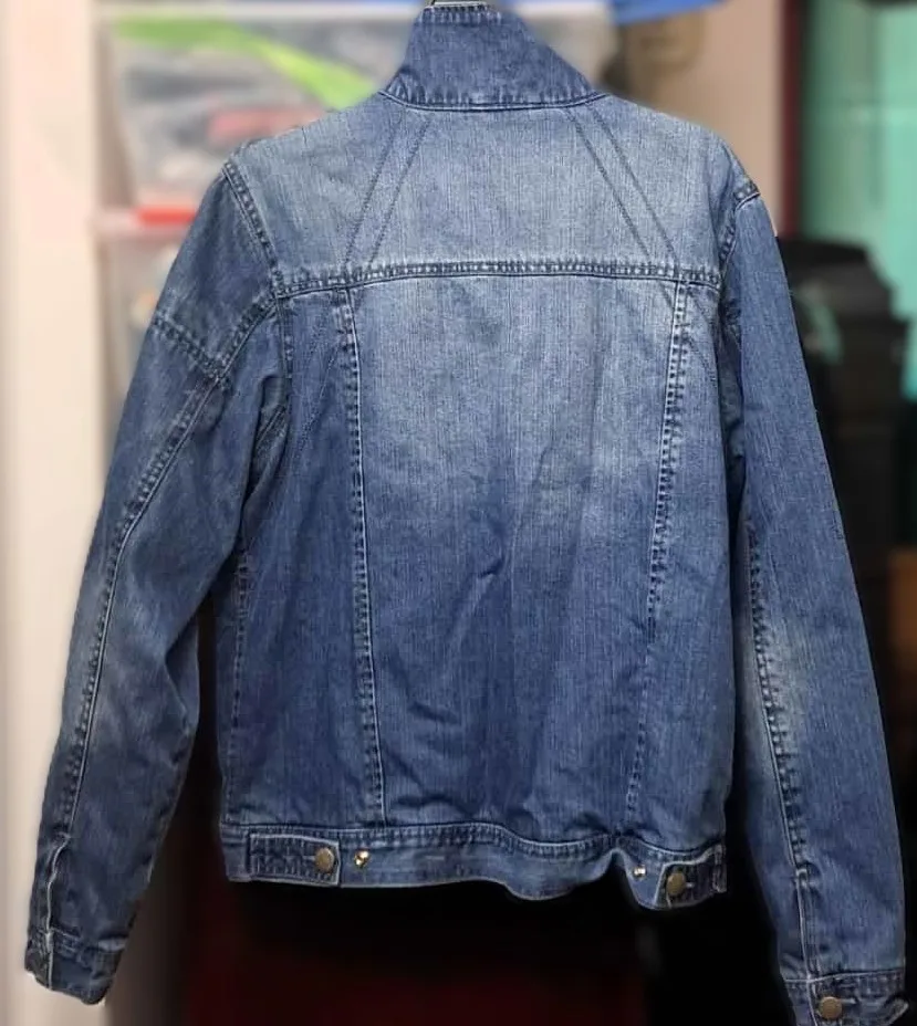 Denim Sherpa Jacket Ripped Classic Design Distressed Sleeve image indicator(4)