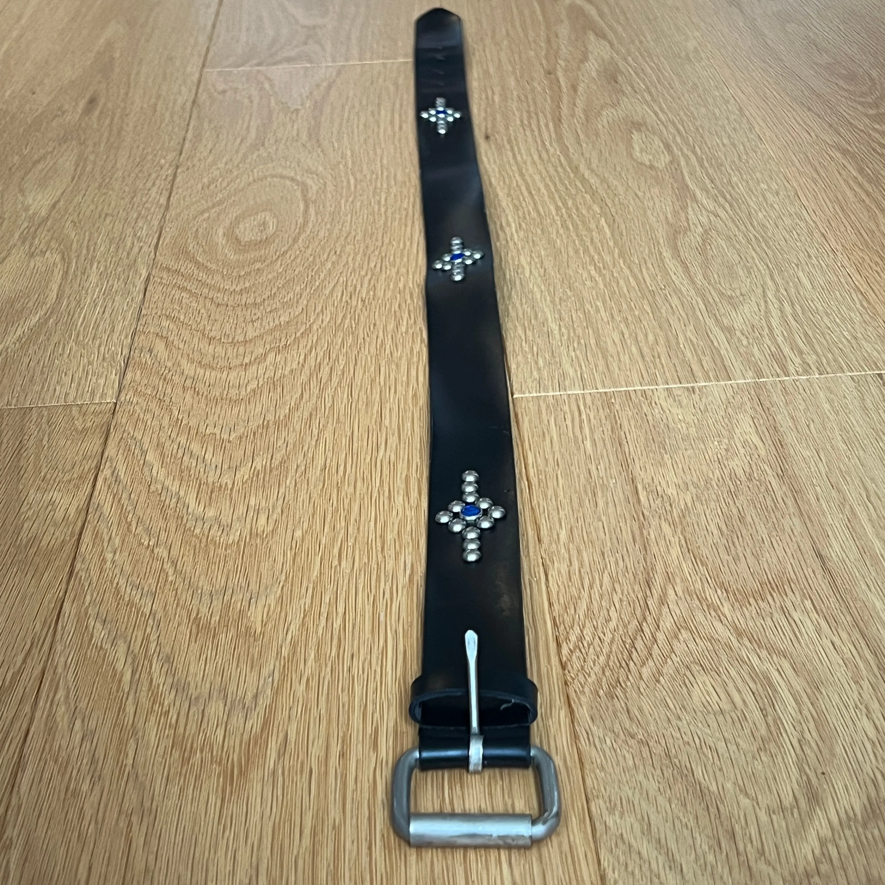 Vintage 90s Y2K Studded Jewel Leather Belt image indicator(4)