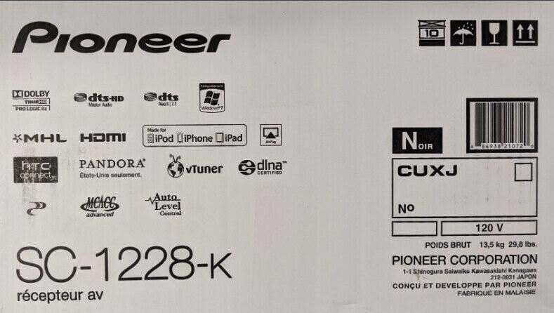 Pioneer SC-1228-K - 7.2 Channel Home Theater Network Receiver