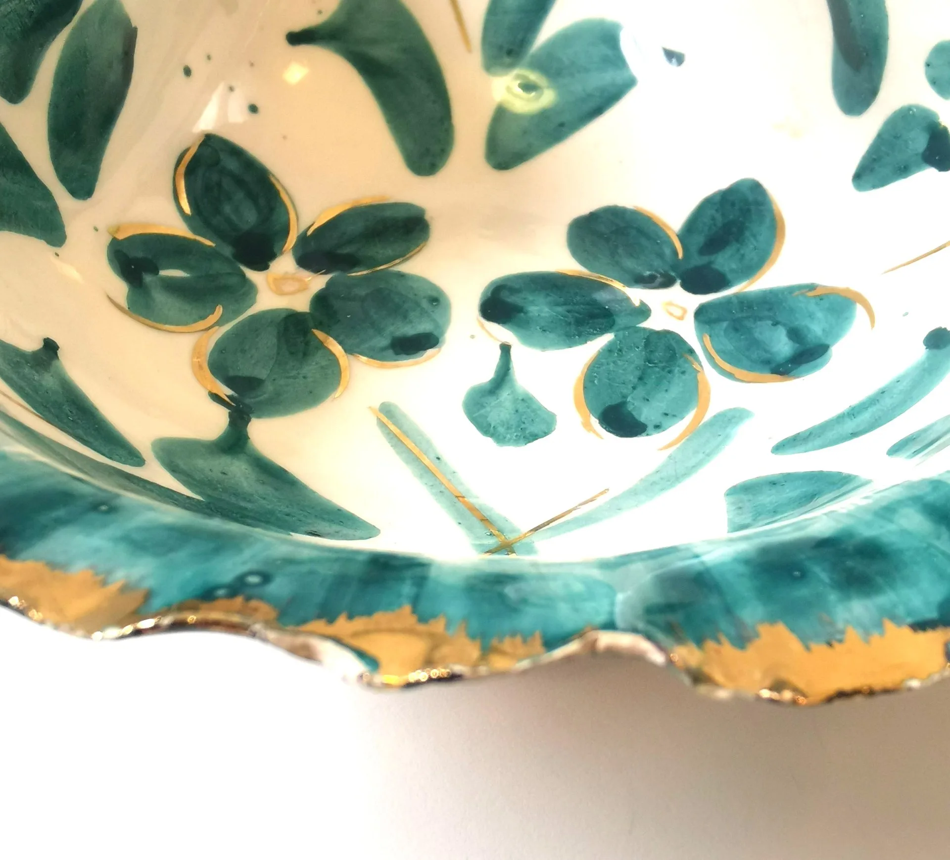 Italian Aqua and Gold Vintage Display Dish image indicator(5)