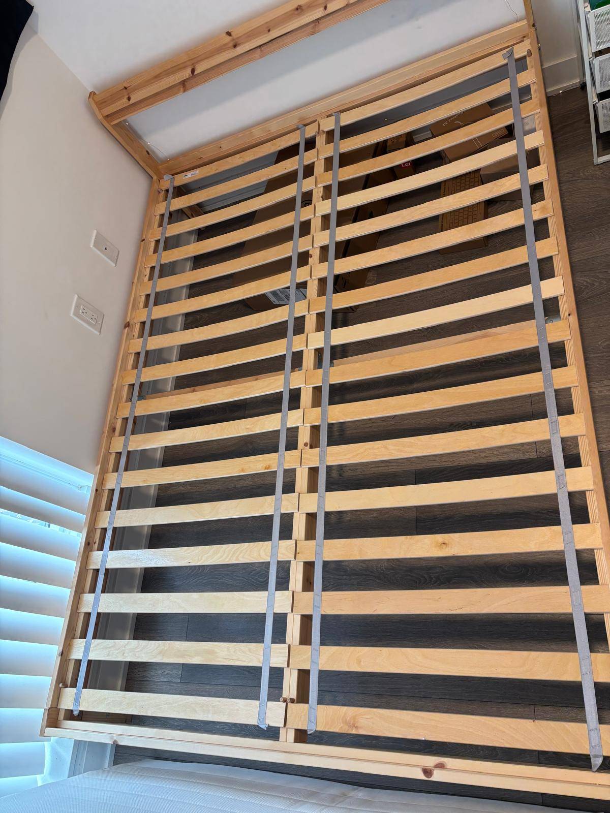 IKEA Neiden Full Bed Frame with Luroy slatted bed base