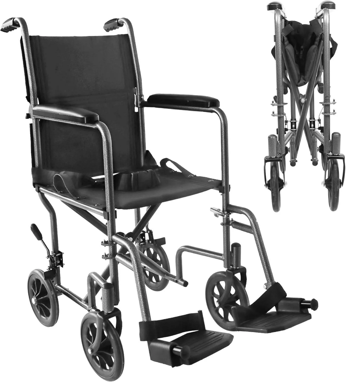 Foldable Transport Wheelchair for Seniors 15" Narrow Seat image indicator(5)