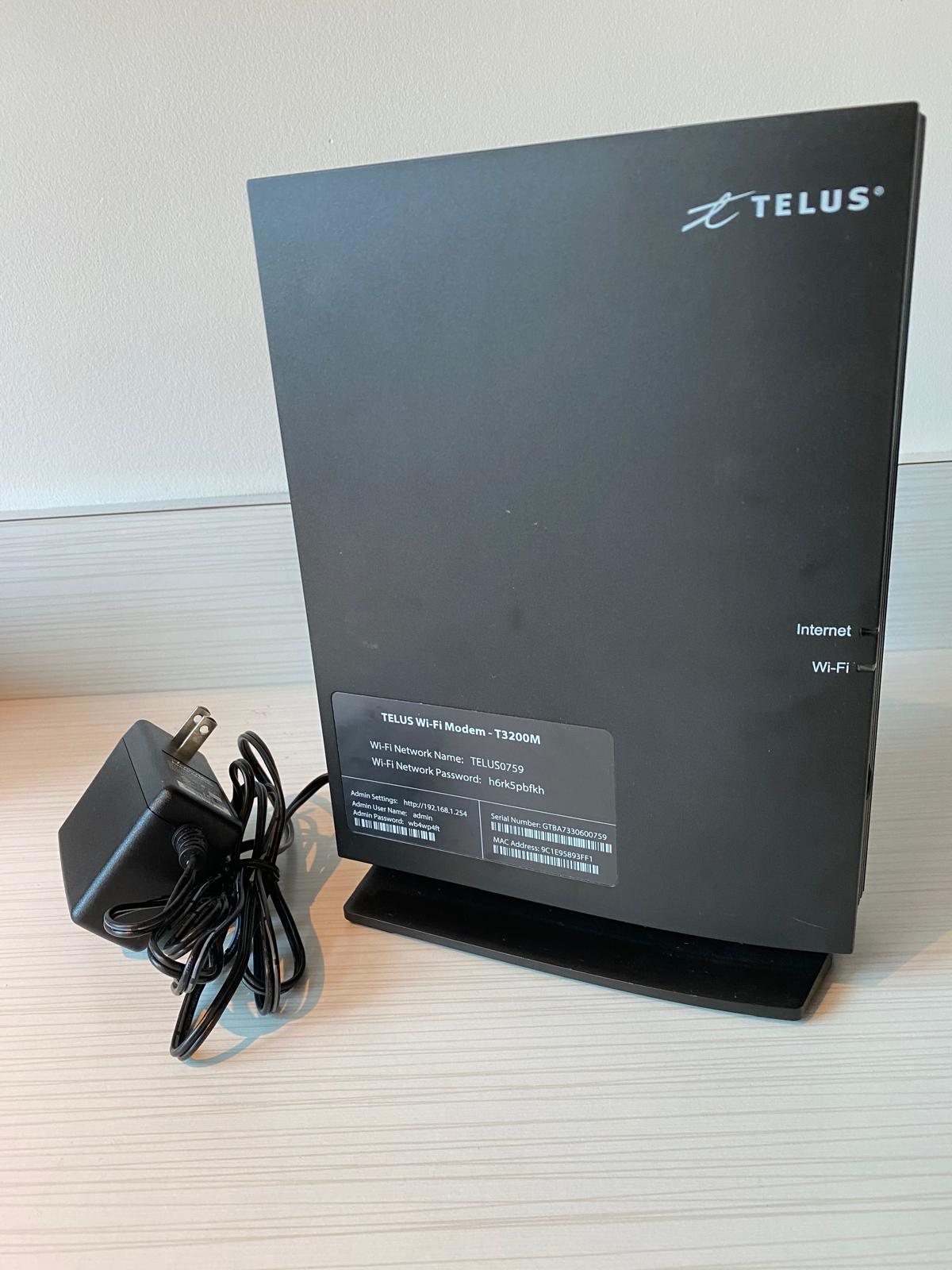 Arris VIP5602WT with Remote & Telus T3200M wifi modem