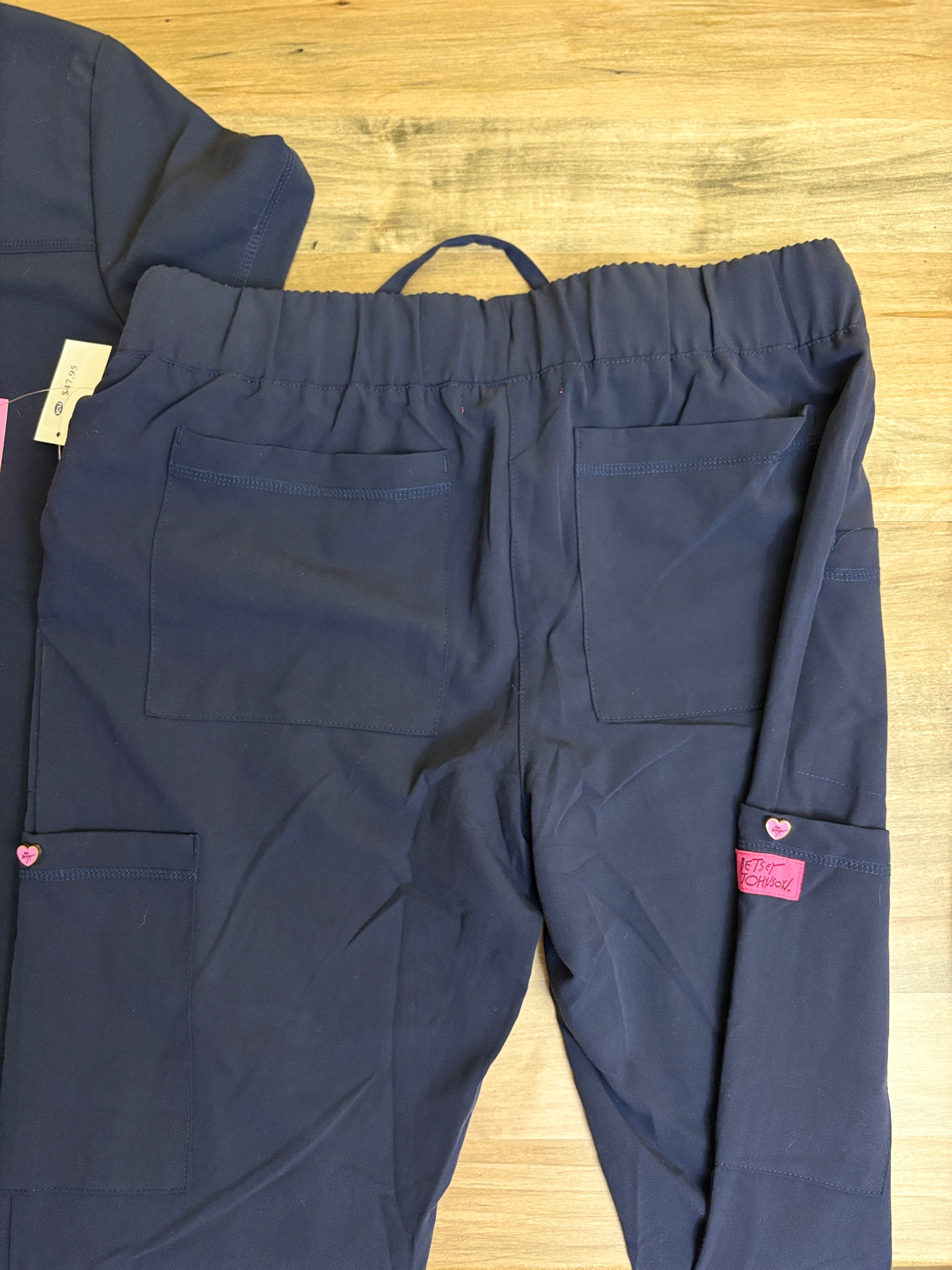 Women's Navy Betsey Johnson Scrubs - Top XS, Bottoms Petite S - photo 3