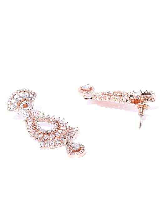 Premium Rose Gold-Plated American Diamond Studded Jewellery Set - photo 4