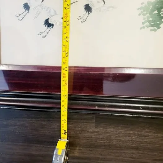 Large Vintage 100 Chinese crowned crane silk embroidery framed image indicator(5)