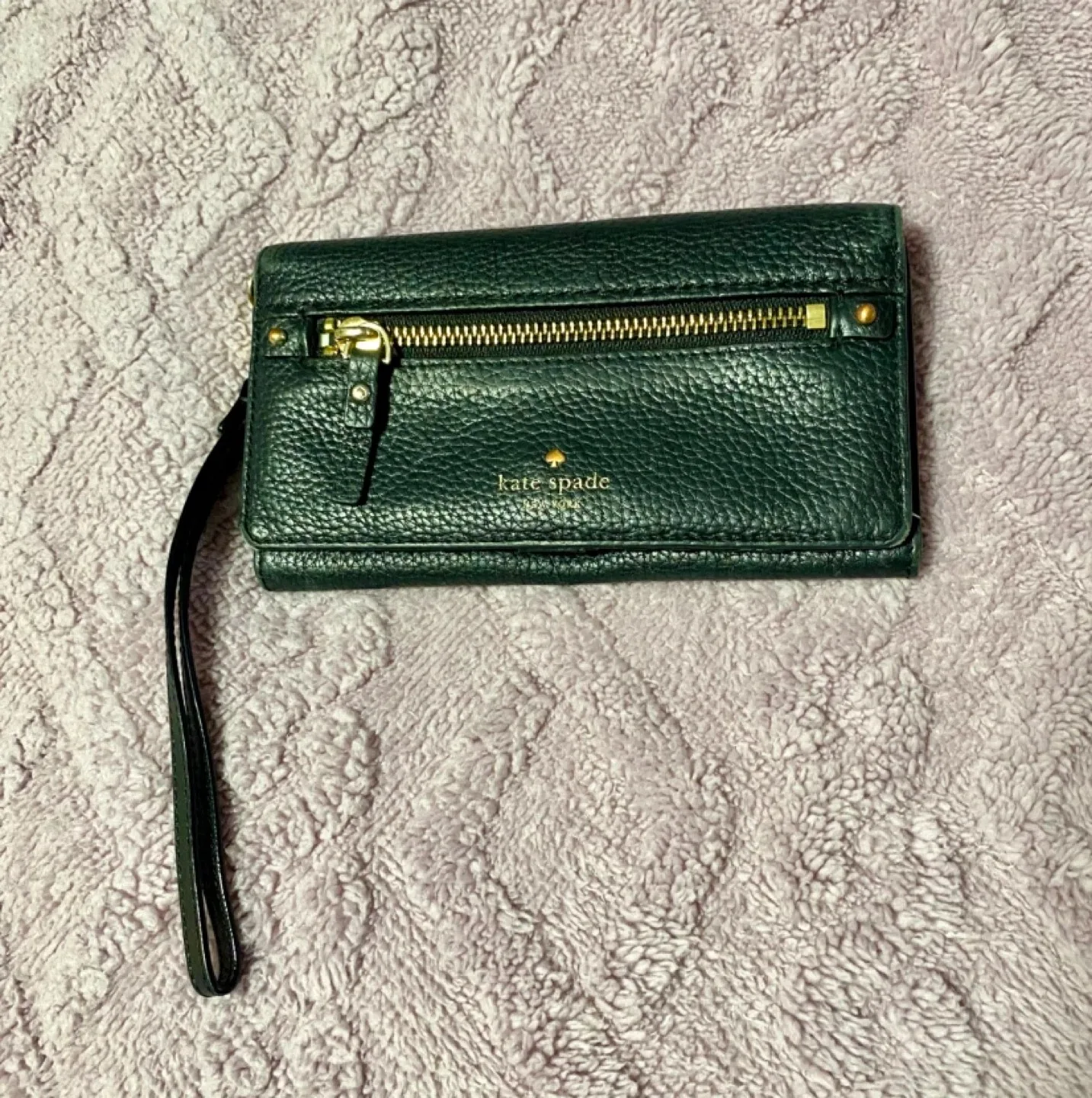 Kate Spade Cobble Hill Rae black, leather wristlet wallet thumbnail