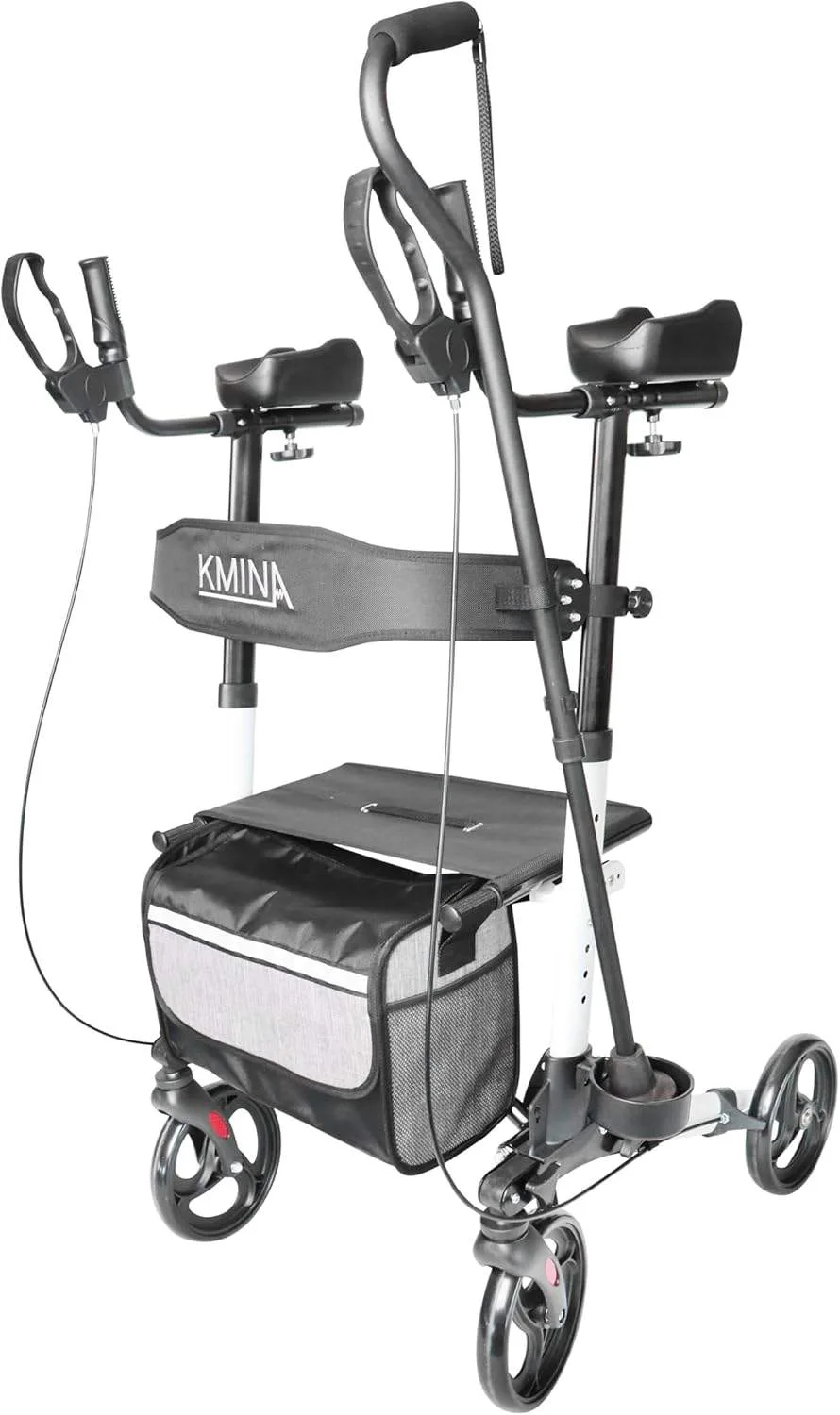 Adjustable Upright Rollator Walker with Seat & Back Support image indicator(3)