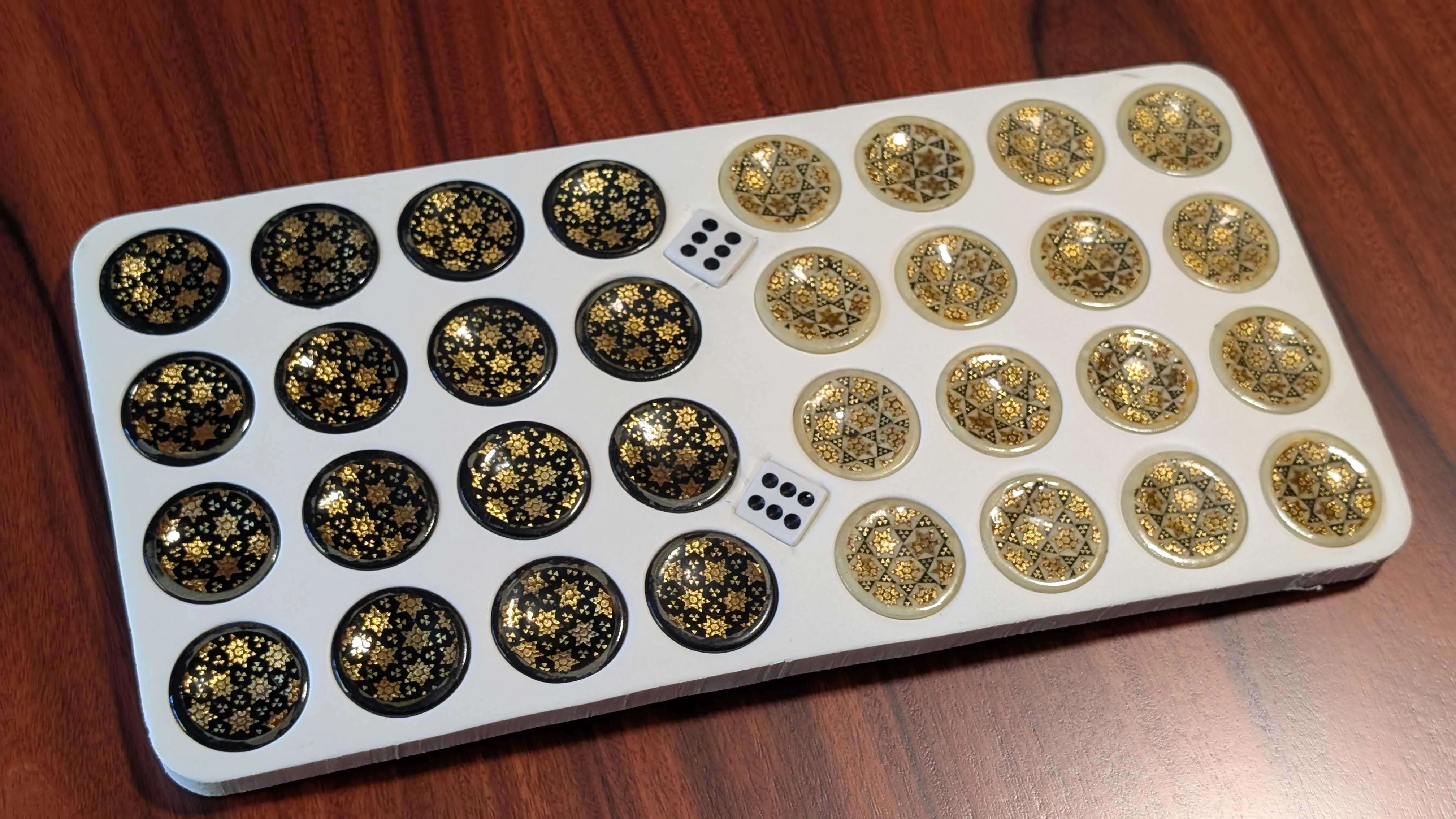 Handmade Persian Khatamkari Backgammon Board – Floral Inlay image indicator(7)