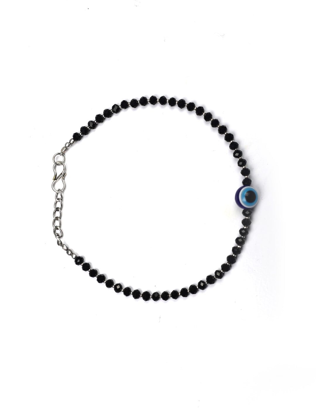 Black Beads Silver Plated Traditional Anklets - photo 2