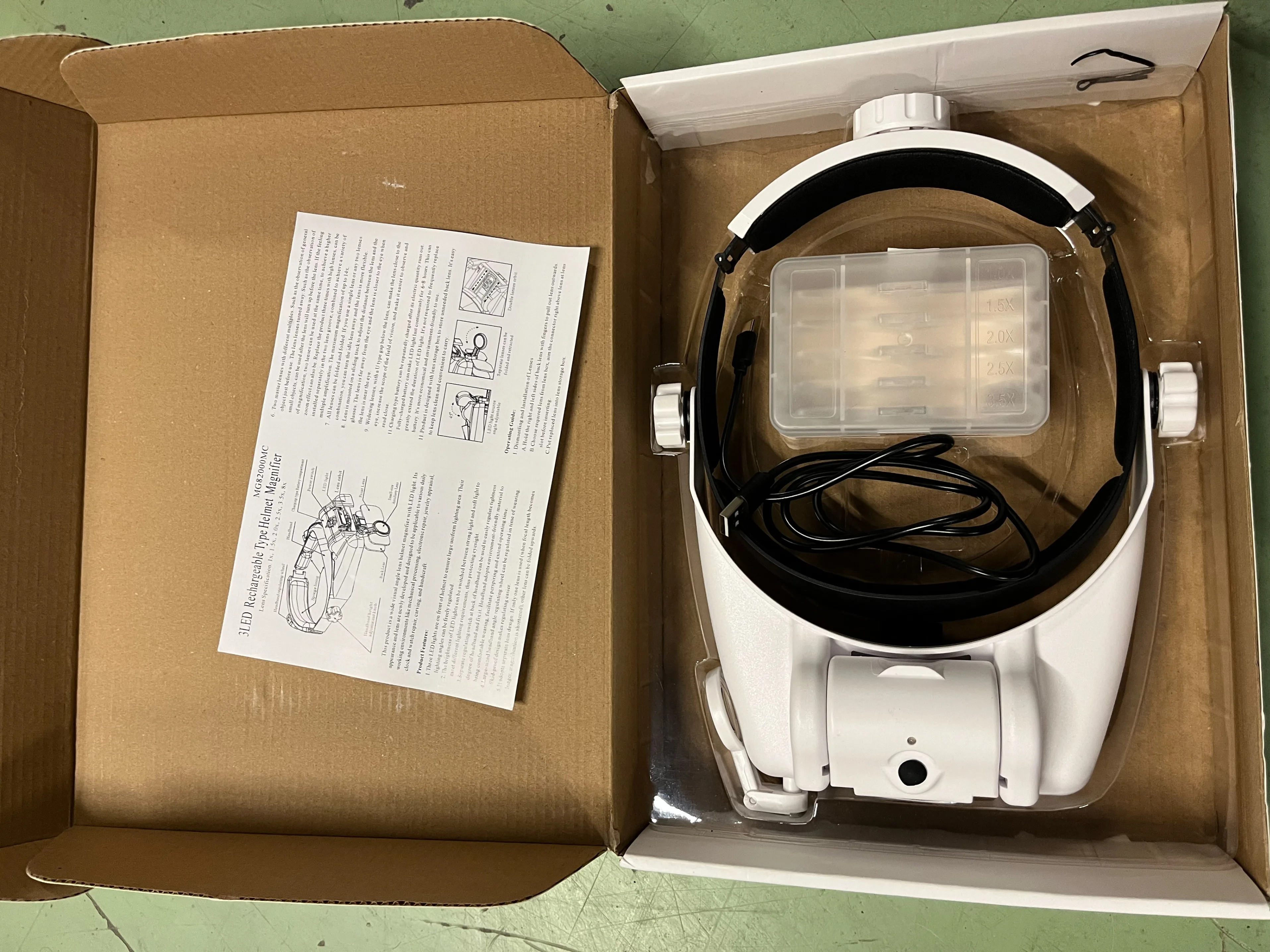 Esynic headband magnifier with led light image indicator(2)