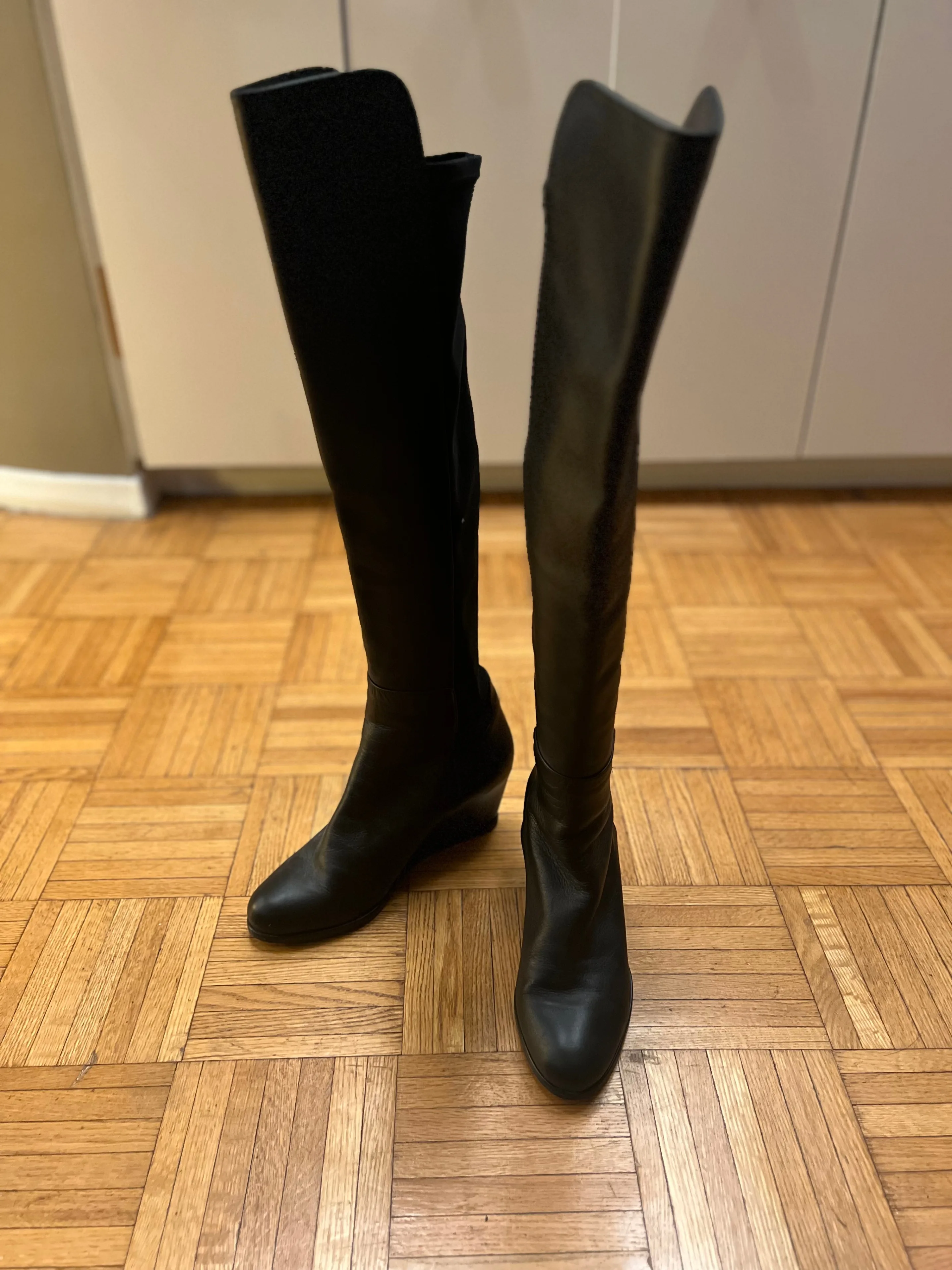 Stuart Weitzman size 8.5M Mainline Hidden Wedge Knee-High Boots thumbnail