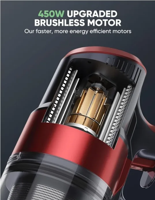 NEW 6 in 1 Cordless Vacuum Cleaner, 450W 40Kpa, 55 Mins Runtime image indicator(4)