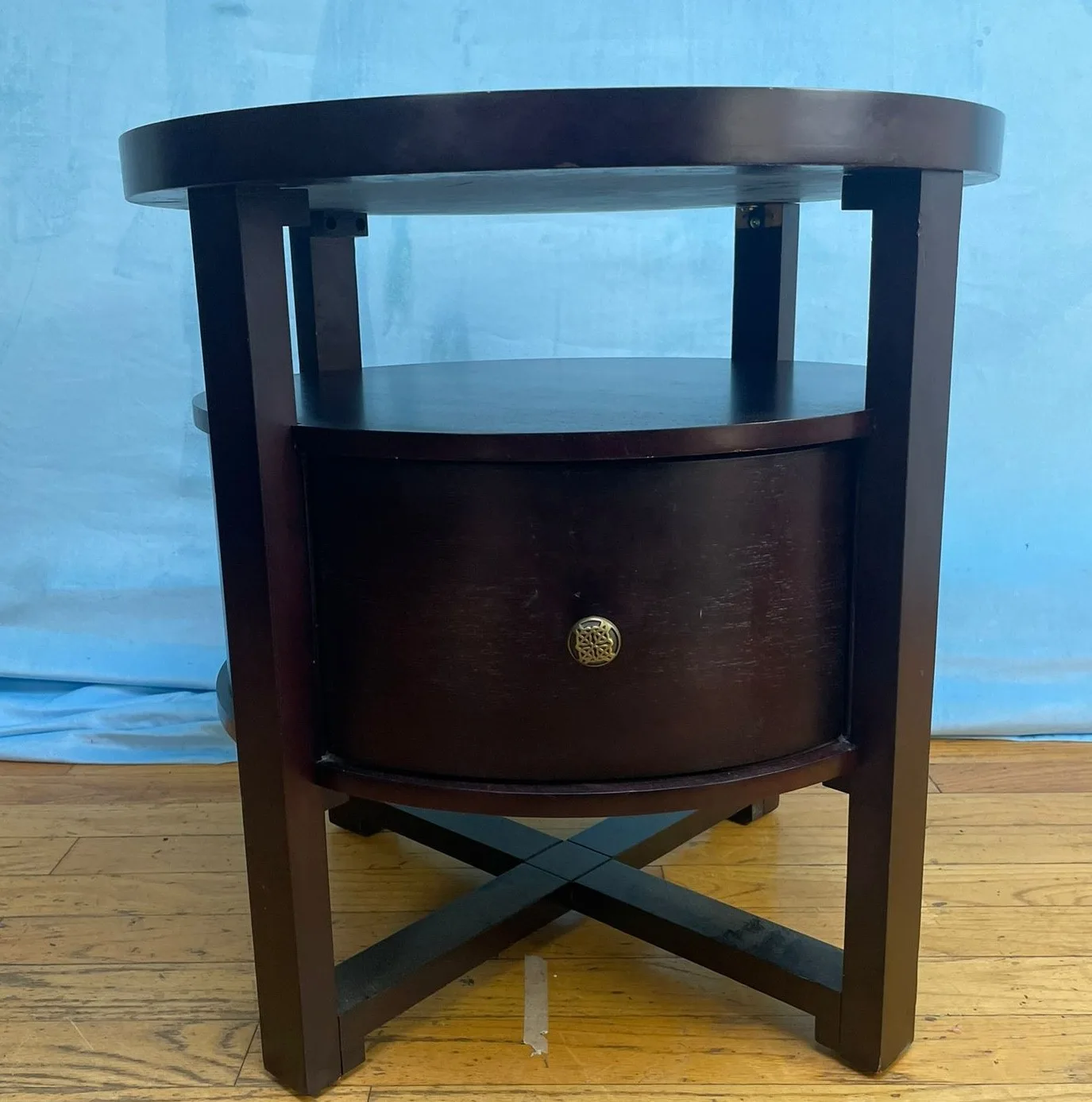 Mahogany Circular Side Table $30 thumbnail