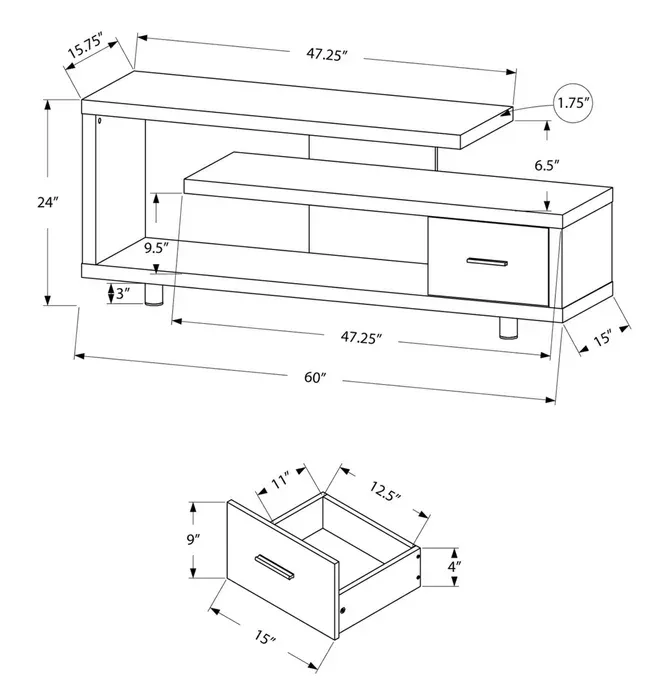 Modern TV Stand with Storage and Cable Management - White image indicator(2)