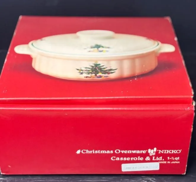 Nikko Happy Holidays Christmas Tree Theme Casserole Dish New image indicator(3)