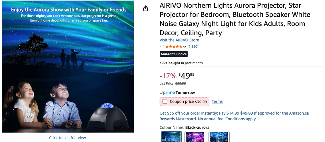 Northern Lights Aurora Projector + 5.9" Moon Lamp Bundle image indicator(5)