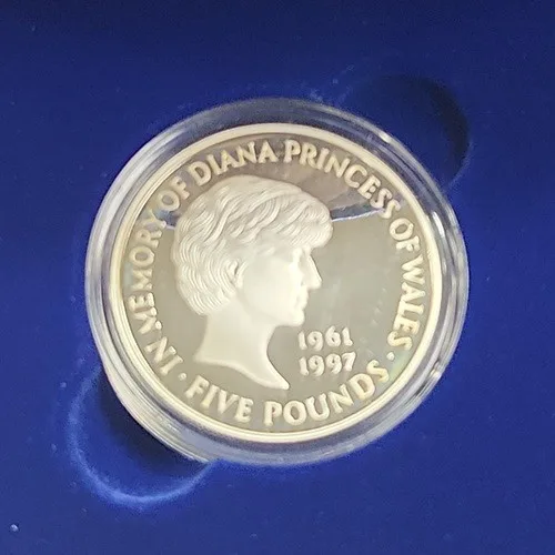 1999 Princess Diana Memorial 5 Pound Crown Silver Proof Coin