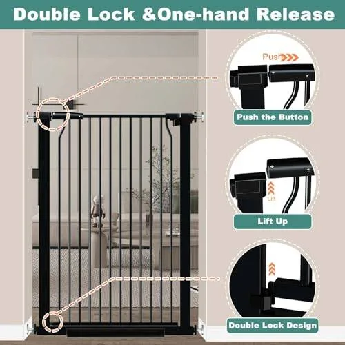 40.5" Extra Tall Baby Gate, 29.6"-32.5" Extra Wide Dog Pet Gate thumbnail