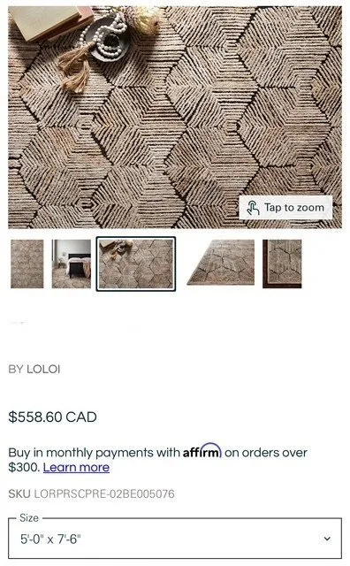 New Loloi 5' x 7'6" Handmade Wool Area Rug image indicator(6)